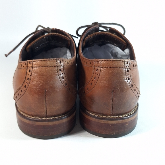 Florsheim 14137-257 Castellano Wingtip Lace Saddle Tan Leather, 10 - Picture 6 of 12